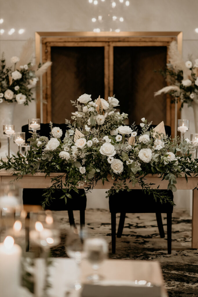 Wedding setup in the Irvine Room at Elora Mill